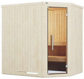 Weka Elementsauna Varberg 1 Trend & wei&szlig; lasierten Fronten 68 mm Ohne Ofen (508.2014.10200)