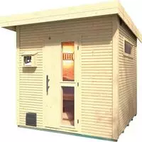 weka Saunahaus "Kuopio" Set, 9 kW Bio-Ofen mit analoger Steuerung