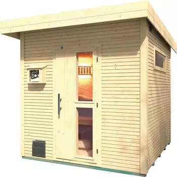 Weka Saunahaus Kuopio mit 9 kW Bio-Ofen und analoger Steuerung (533.2525.60003)