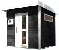 weka Saunahaus "Design-Saunahaus KUOPIO 1" Blockbohlen, modernes wekaLine-Profil