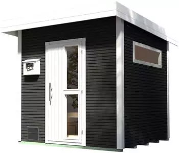 Weka Saunahaus Kuopio anthrazit mit 9 kW Bio-Ofen und externer Steuerung (533.2525.66003)