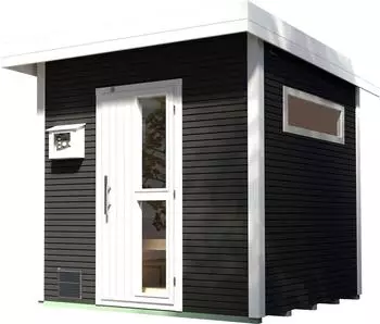 Weka Saunahaus Kuopio 45 mm anthrazit mit 9 kW Ofen und externer Steuerung (533.2525.66002)