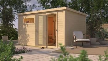 Karibu Melo 6 mit Ofen 9 kW naturbelassen