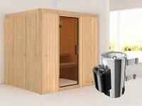 Karibu Daria ohne Dachkranz graphit Ganzglast&uuml;r 3,6 kW Saunaofen (85934)