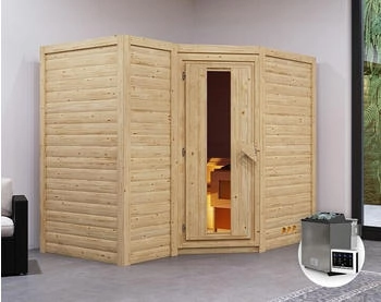 Karibu Sahib 2 9 kW ext. Steuerung Bio Holztür mit Isolierglas ohne Dachkranz (75881)