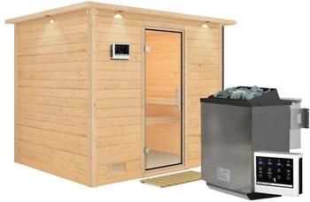 Karibu Sonara 9 kW ext. Steuerung Bio Ganzglastür mit Dachkranz (85724)