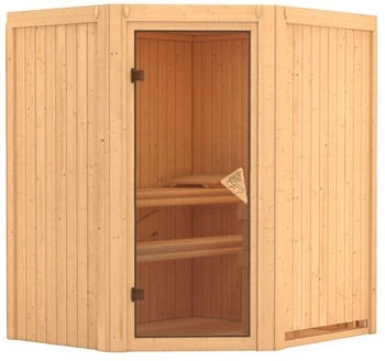Karibu Elementsauna Tonja 3,6 kW Bio-Ofen externe Steuerung Ohne Dachkranz 170 x 151 x 192 cm (71305)