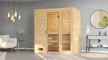 Weka Valida 2 Massivholzsauna 38mm Glastür/Fenster 5,4kW