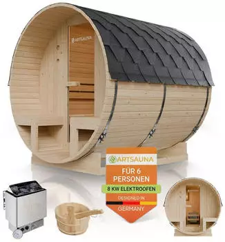 Artsauna Spitzbergen 220 mit zwei B&auml;nken & Saunaofen Natur (32211)