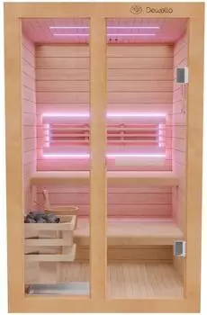 Dewello Sauna TOFINO 120x140 Ecksauna Hemlock 3,5kW Harvia Ofen 1-2 Personen (TOFINO 120x140)