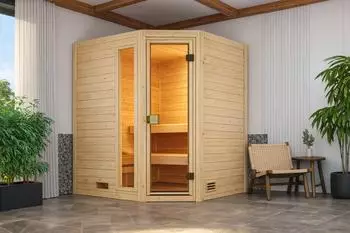 Weka Valida Eck 1.8 Massivholzsauna 38mm Glastür/Fenster 7,5kW (38153243-0)