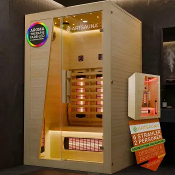 Artsauna Bergen 115 Infrarotkabine 2 Personen, 1800W, Vollspektrumstrahler (Bergen115)