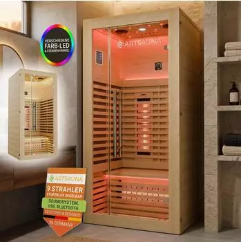 Artsauna Infrarotkabine Trondheim90 Hemlockholz, 1 Person, 1705W