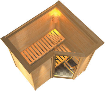 Karibu Sahib 1 (9 kW Bio-Ofen mit ext. Steuerung, Classic T&uuml;r, Dachkranz)