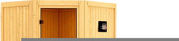 Karibu Taurin mit Dachkranz 9 kW Ofen und extern. Steuerung
