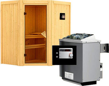 Karibu Taurin mit Dachkranz 9 kW Bio-Ofen und extern. Steuerung