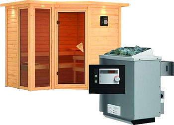 Karibu Amara (9 kW Ofen mit ext. Steuerung, Dachkranz)