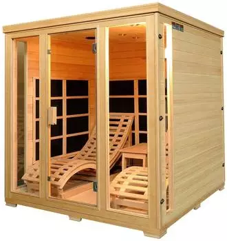 Artsauna Billund Infrarotkabine mit Flächenstrahler und Hemlockholz