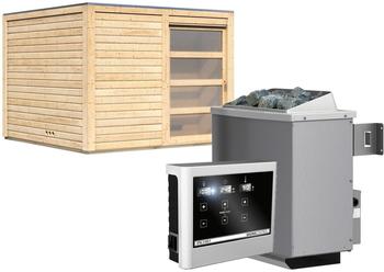 Karibu Cuben (9 kW Saunaofen mit ext. Steuergerät) natur
