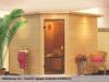 Karibu Sauna »"Leona" mit Kranz und bronzierter Tür naturbelassen«