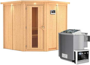 Karibu Jarin (9kW Bio-Ofen mit Steuerger&auml;t, mit Dachkranz, Holzt&uuml;r mit Glaseinsatz)