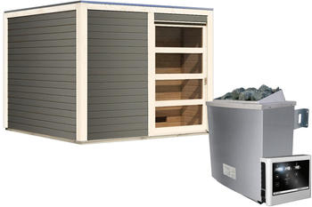 Karibu Cuben (9 kW Ofen mit ext. Steuerung) terragrau