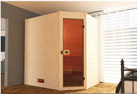 weka Sauna "Massivholzsauna VALIDA Eck 1" Blockbohlen, moderne Ganzglast&uuml;r