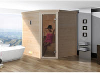 weka Sauna "Massivholzsauna TURKU 1" Blockbohlen, moderne Ganzglast&uuml;r