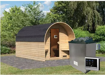 Karibu Fasshaus 3 (9kW Ofen mit Steuergerät Easy)