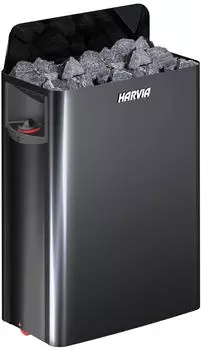 Harvia The Wall SW60 Elektrischer Saunaofen 6kW Schwarzstahl Integrierte Steuerung (HSW600400M)