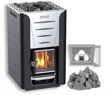 Harvia 20 Pro Holz-Saunaofen mit Steinen (WK200-WX541-AC3020)