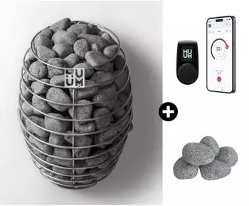 Huum Drop 9 Saunaofen mit UKU WiFi Steuerung, 60kg Steine (H1001071+UKUWiFi+4xR-991)