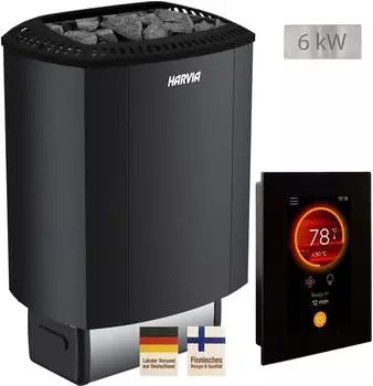 Fresh-Pool Sound M60E Black Saunaofen 6kW & Fenix FX110 WiFi-Steuerung