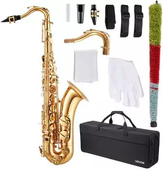 VEVOR Tenorsaxophon B-Dur 23 Tasten Anfänger-Set, gold (JTAS-401)
