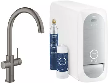 GROHE Blue Home Duo Starter-Kit C-Auslauf Hard Graphite gebürstet (31455000)