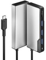 Alogic UCFUHD-SGR Schnittstellen-Hub USB 3.2 Gen 1 (3.1 Gen 1) Type-C 5000 Mbit/s Schwarz, Silber