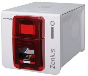 Evolis Zenius ZN1U0000RS Farb Thermal Kartendrucker CR80 Grau, Rot