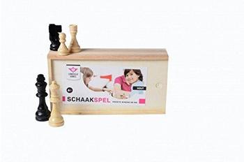 Weible Spiele Schachfiguren Ahorn schwarz/natur KH 88 mm