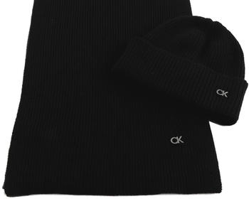 Calvin Klein CKJ Gifting Softies Mono Beanie Scarf (K60K611331) CK black