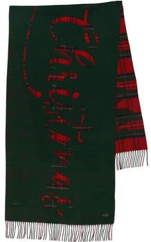 Fraas Cashmink Weihnachtsschal Merry Christmas mit Karo-Muster 56 x 200 cm Antique Green