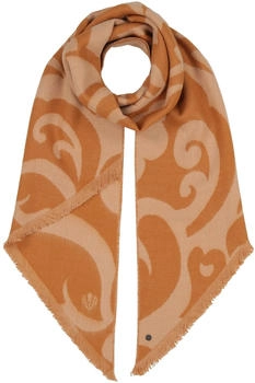 Fraas Damen-Schal aus Cashmink mit Bias Cut 45 x 200 cm Stola mit Ornamenten Camel (631027-180)