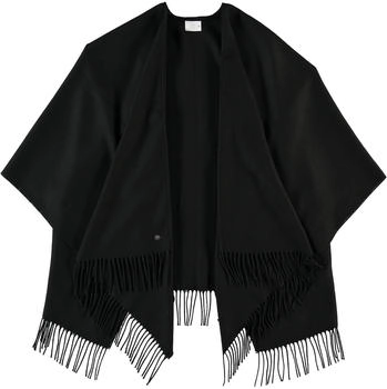 Fraas Poncho 130 x 150 cm Ruana einfarbig Damen Schwarz (631189-990)