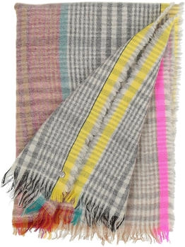 Fraas Wollstola kariert mit farbigen Highlights 60 x 180 cm Damen Grau (658073-960)
