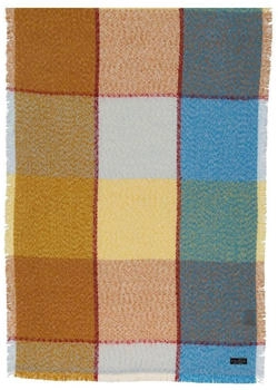Fraas Cashmink Schal 63 x 200 cm Stola kariert Blau (625906-520)