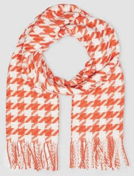 S.Oliver Schal mit Hahnentritt-Muster und Fransen (2157785) orange