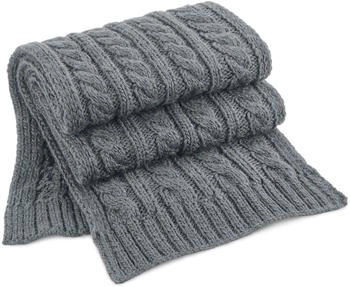 Beechfield Cable Knit Melange Schal Hellgrau (CB499)