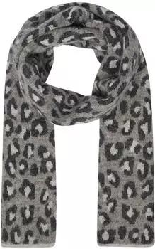 s.Oliver Gestrickter Schal mit Leo-Muster grau 2173546.98X2.