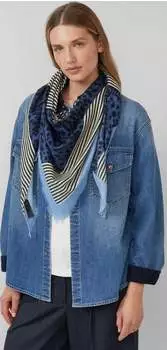 s.Oliver Tuch mit Leo-Print blau mehrfarbig 2169487.59G5.