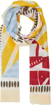 s.Oliver Tuch mit All-over-Print und Fransen gelb 2166625.11D0.