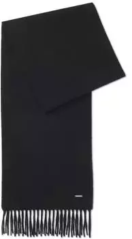 Hugo Boss Schal aus Kaschmir mit eingedrehten Fransen Style Pyetro_30*190 50549829 Schwarz